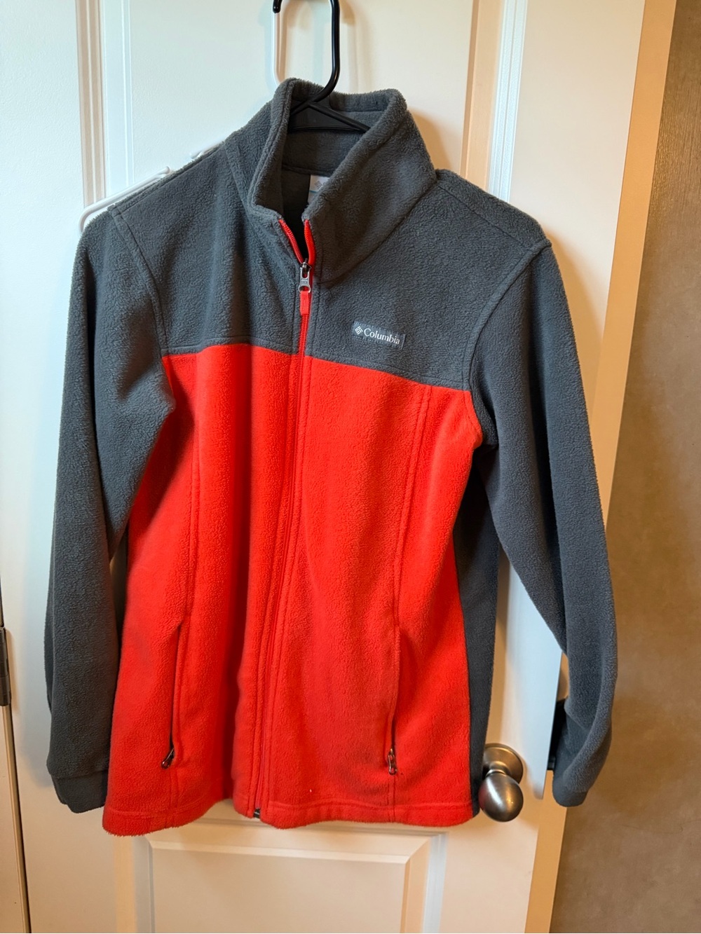Columbia Kids Gray and Red Full-Zip Fleece Jacket